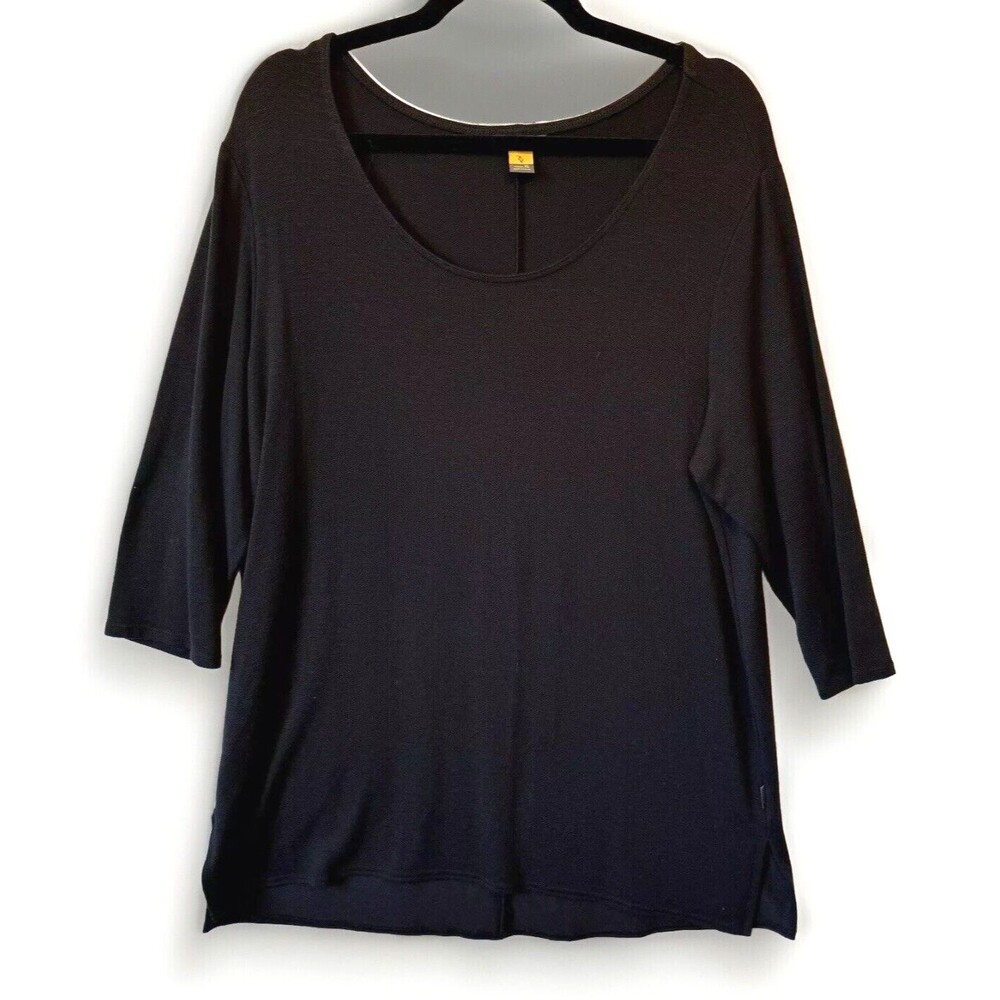 Eddie Bauer Sweater Womens Size XL Black Scoop Neck‎ Long Sleeve Pullover